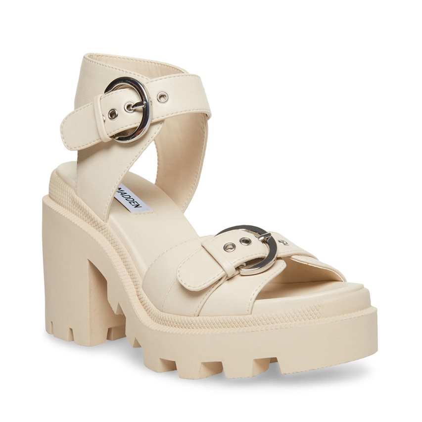 Cream Steve Madden Costal Women's Heels Sandals | PH 7145QHV